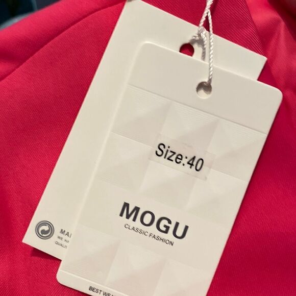 Men’s Mogu Pink Suit Jacket Blazer Two Button Single Breasted Prom Size 40 NWT - Picture 5 of 10